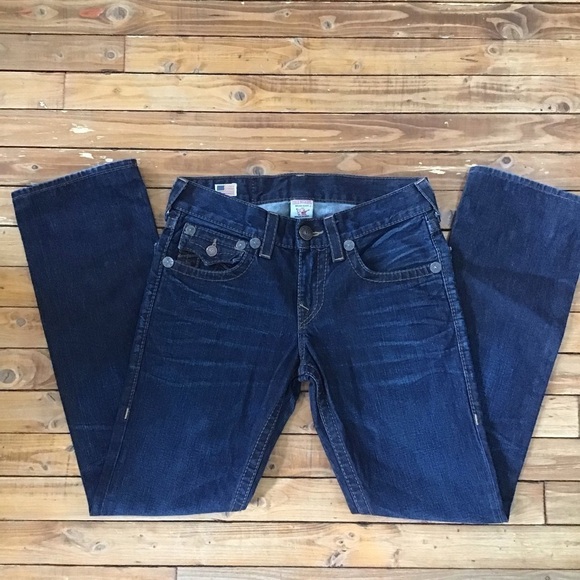 TRUE Religion Ricky Big T men jeans 100% cotton denim dark blue size 30 - Picture 1 of 15